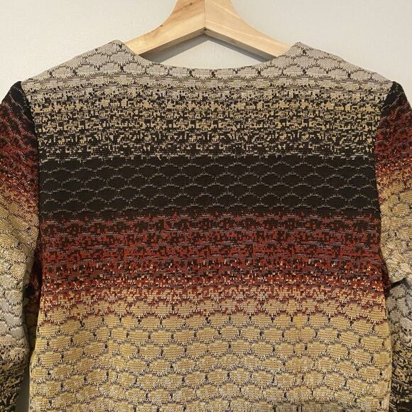 Ming Wang Small Brown Striped Knit Jacket Button Front Office Neutral - Picture 8 of 15